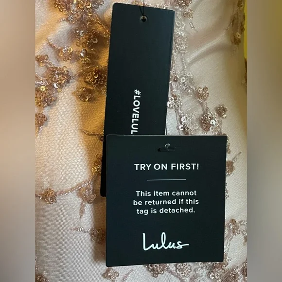 *PROM* Lulu's Blush Pink Embellished Satin Maxi Dress with Front Slit - Picture 9 of 9